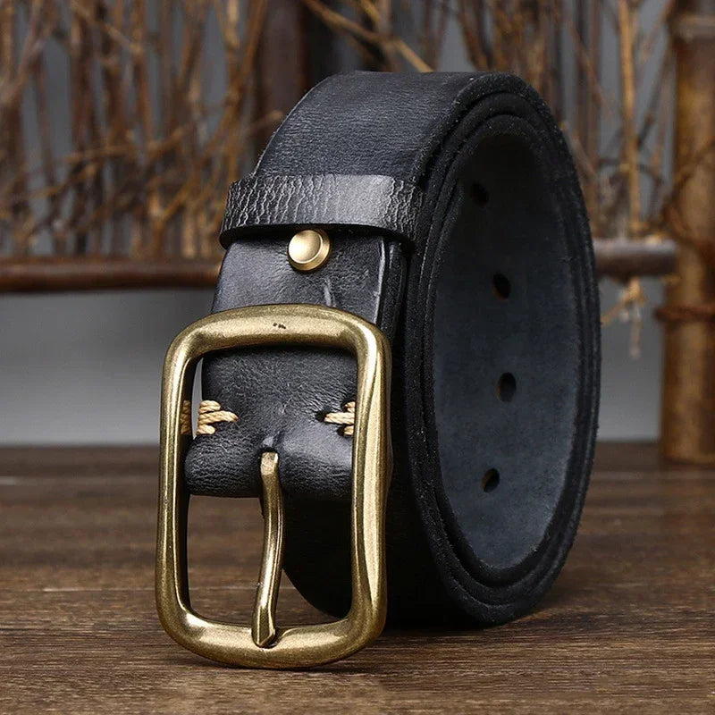 Matte Brass Buckle Belt