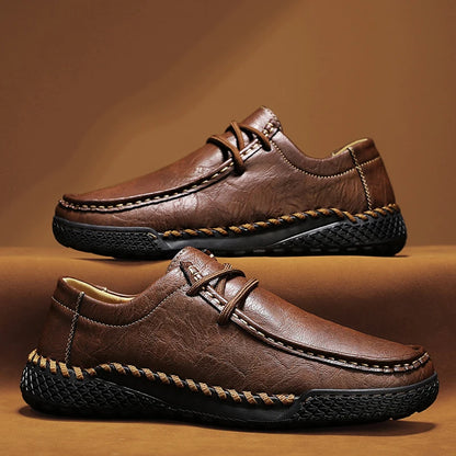 Artisan Stitch Leather Casual Shoes