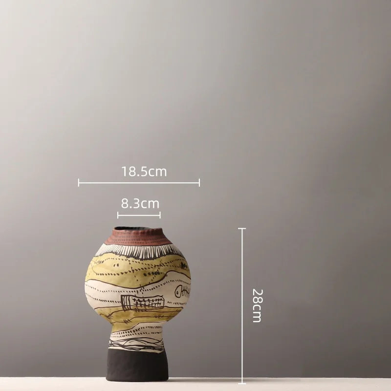 Modern Graffiti Ceramic Flower Vase