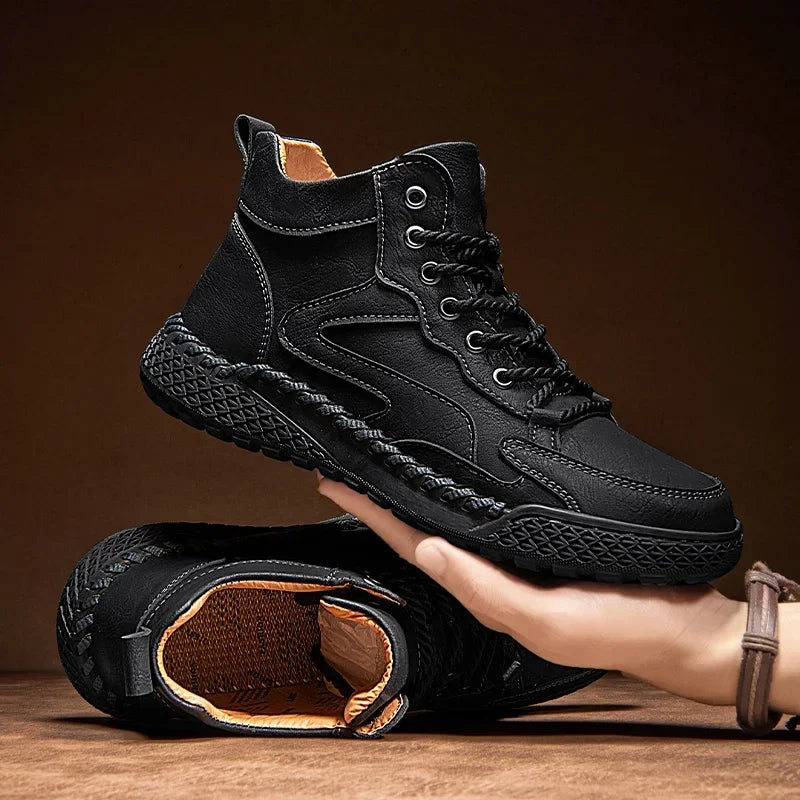 Winter Leather Hiking Ankle Boots