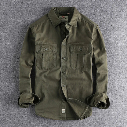 Cotton Double-Pocket Casual Shirt Jacket