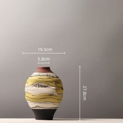 Modern Graffiti Ceramic Flower Vase
