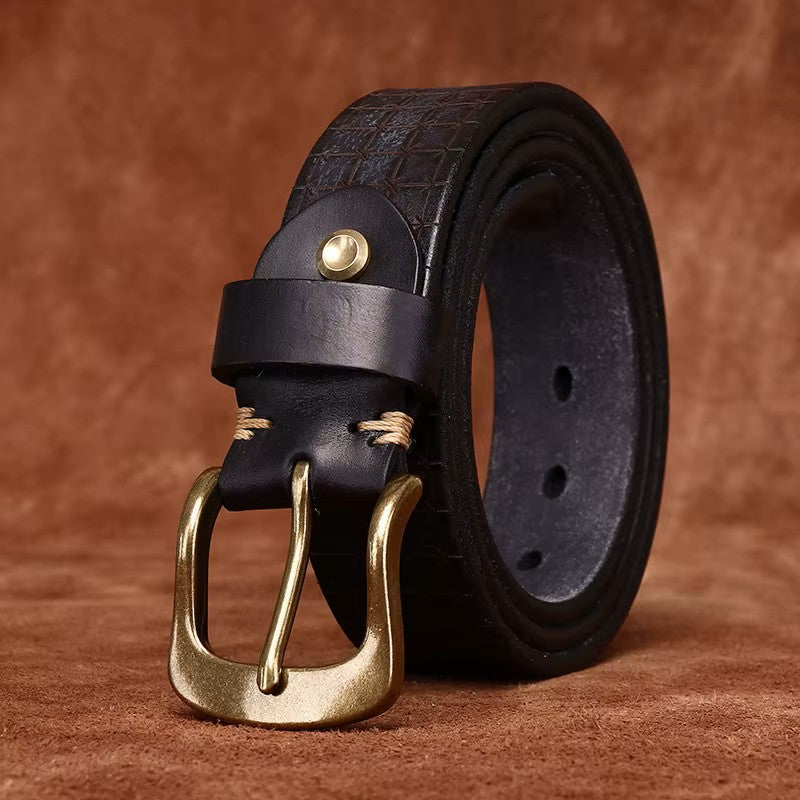 SCULPTED LEATHER BELT