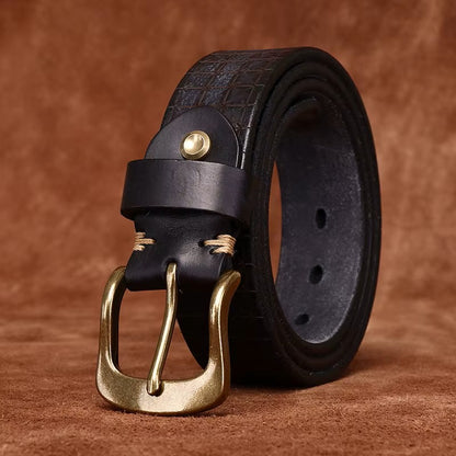 SCULPTED LEATHER BELT