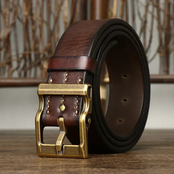 Marenzo Brass Leather Belt – Adam & Westcott