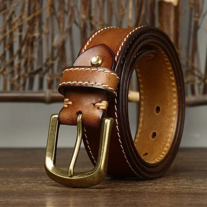 Rivo Brasswork Leather Belt