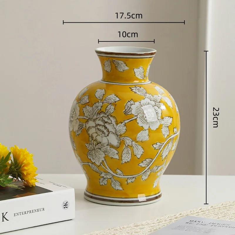 Chinoiserie Glazed Ceramic Vase Set