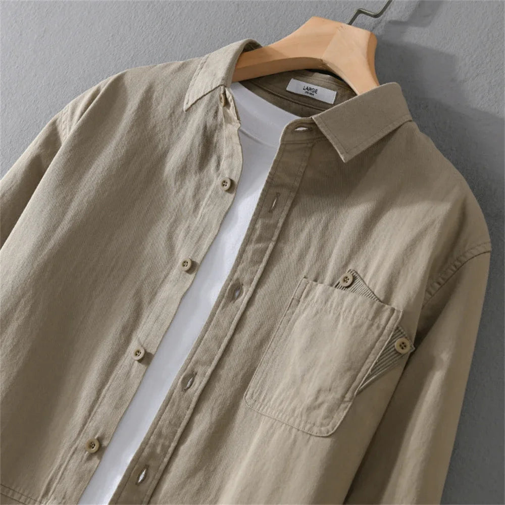 Cotton Solid Long Sleeve Shirt