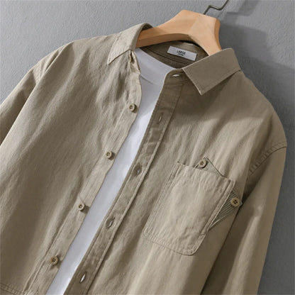 Cotton Solid Long Sleeve Shirt