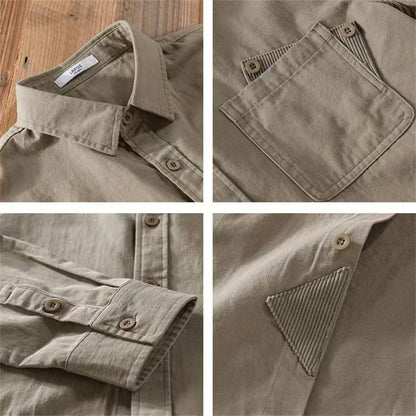 Cotton Solid Long Sleeve Shirt