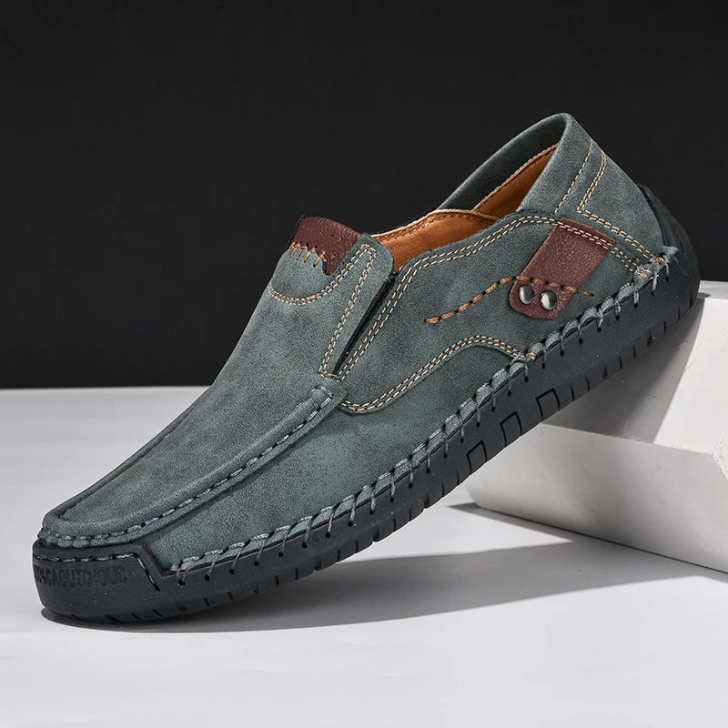 Heritage Stitch Leather Loafers