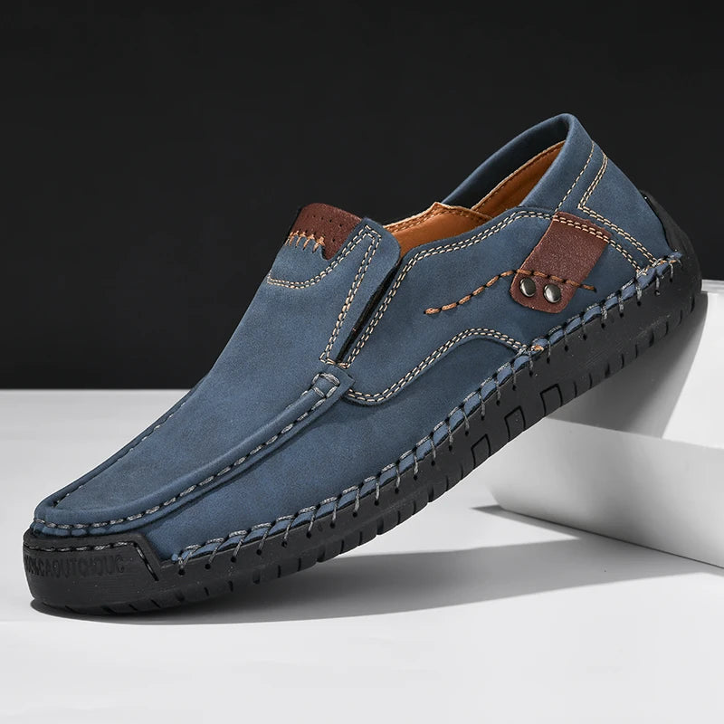 Heritage Stitch Leather Loafers