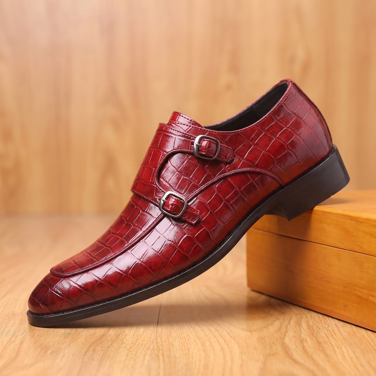 SCALED GRAIN LEATHER SHOES