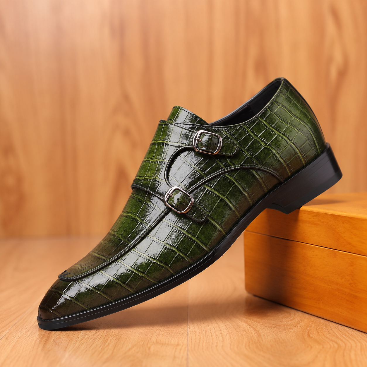 SCALED GRAIN LEATHER SHOES