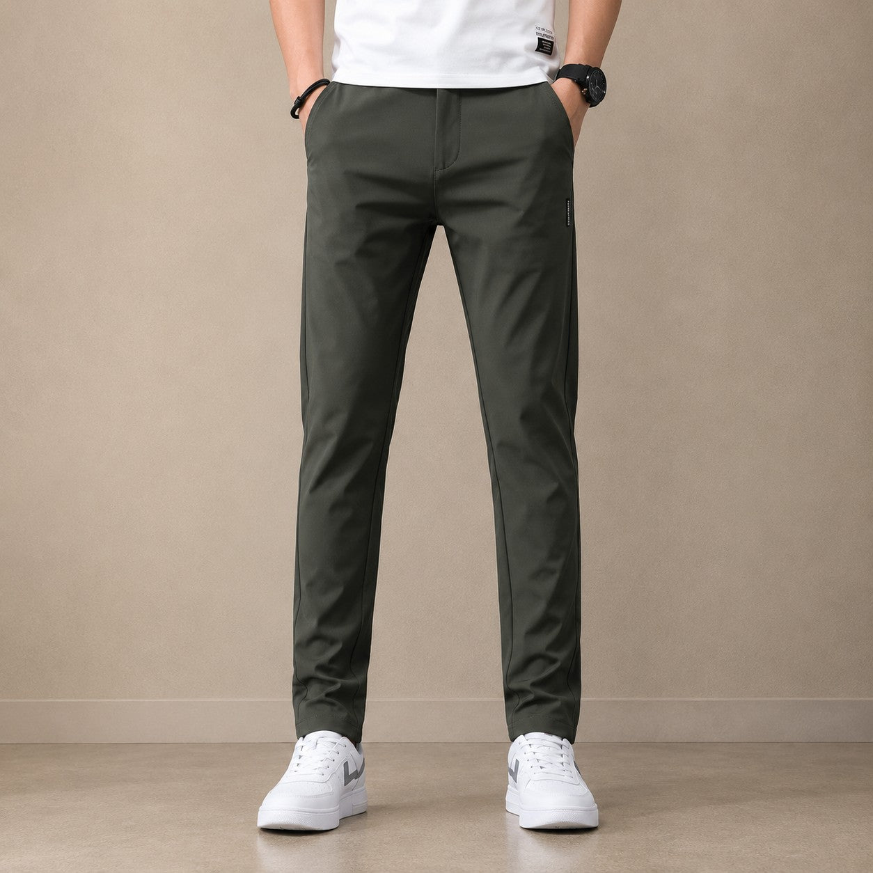 SLIM STRETCH CASUAL PANTS
