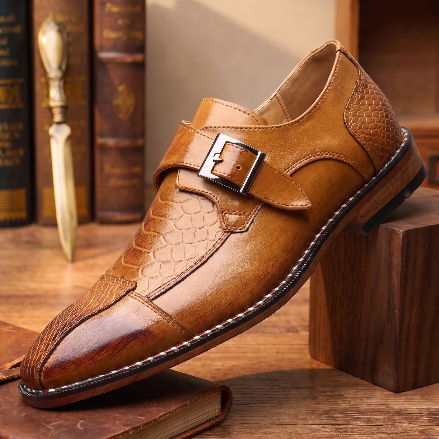SNAKESKIN MONK SHOES