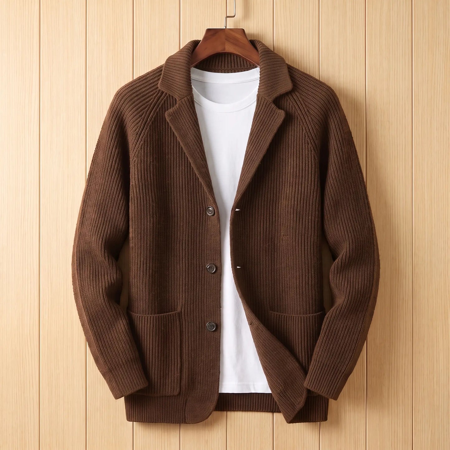 SOFT COLLAR WOOL CARDIGAN