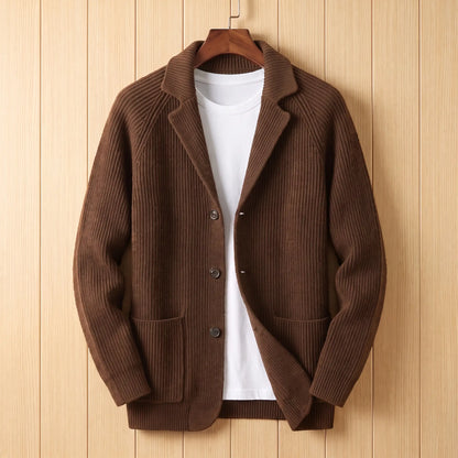 SOFT COLLAR WOOL CARDIGAN