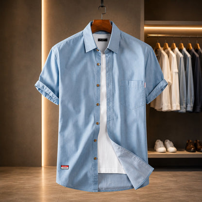 SOFT DENIM SHORT SLEEVE SHIRT