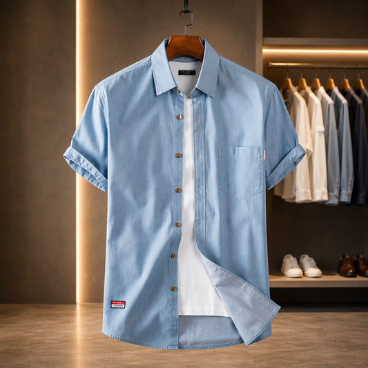 SOFT DENIM SHORT SLEEVE SHIRT