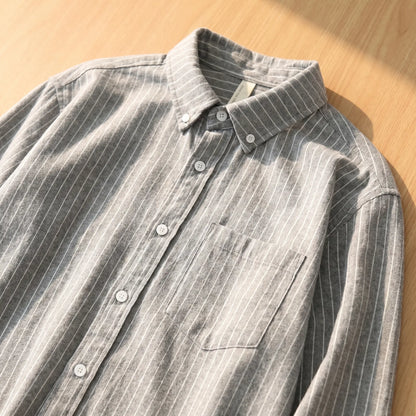 SOFT PINSTRIPE SHIRT Collar Detail