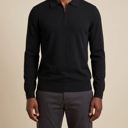 SPREAD COLLAR KNIT Black