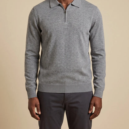 SPREAD COLLAR KNIT Grey