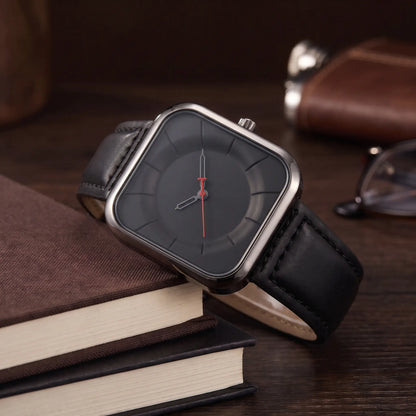 Square Face Watch in Black