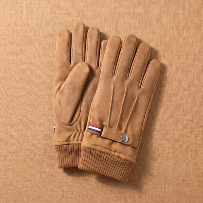Strap Cuff Gloves in Brown