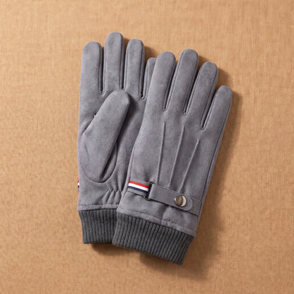 Strap Cuff Gloves in Grey