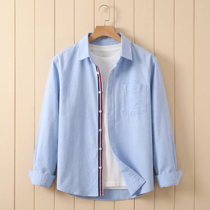 STRIPED PLACKET SHIRT Blue