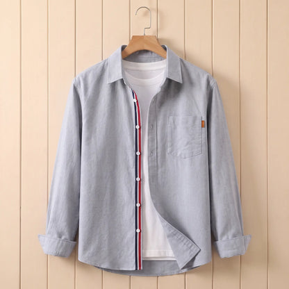 STRIPED PLACKET SHIRT Grey