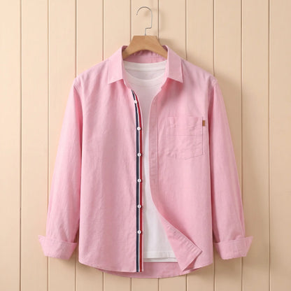 STRIPED PLACKET SHIRT Pink