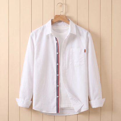 STRIPED PLACKET SHIRT White
