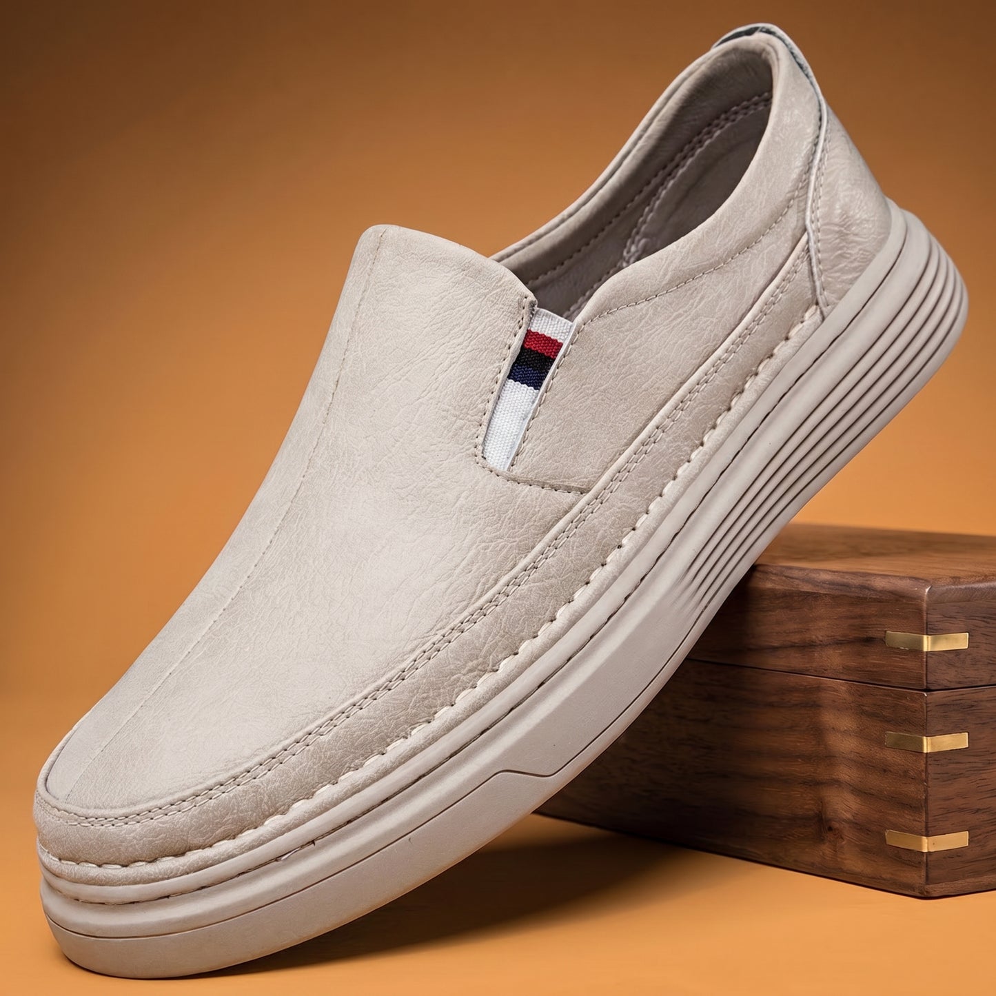 STRIPE TAB LEATHER LOAFER