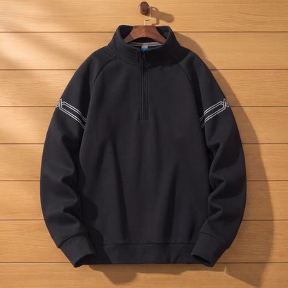 Stripe Sleeve Sweatshirt in Black