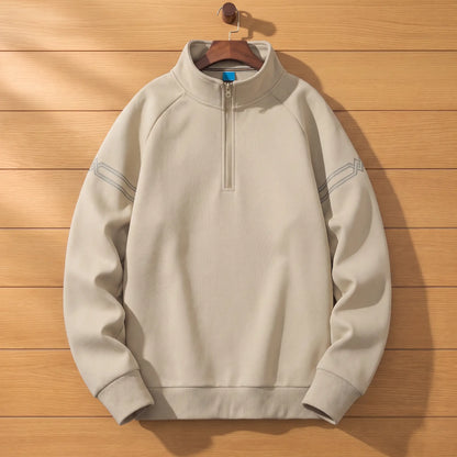 Stripe Sleeve Sweatshirt in Khaki