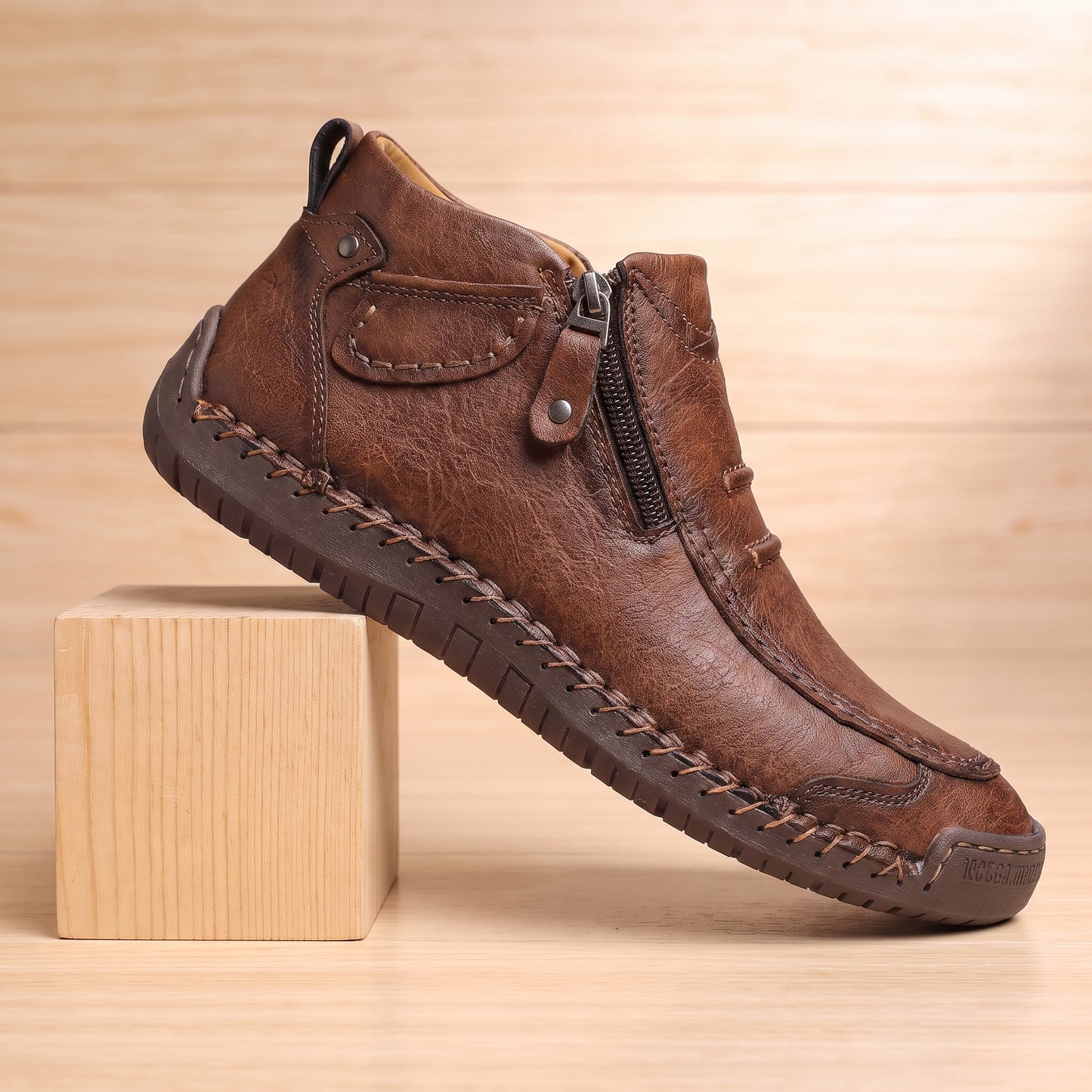 STURDY STITCHED ZIP BOOTS