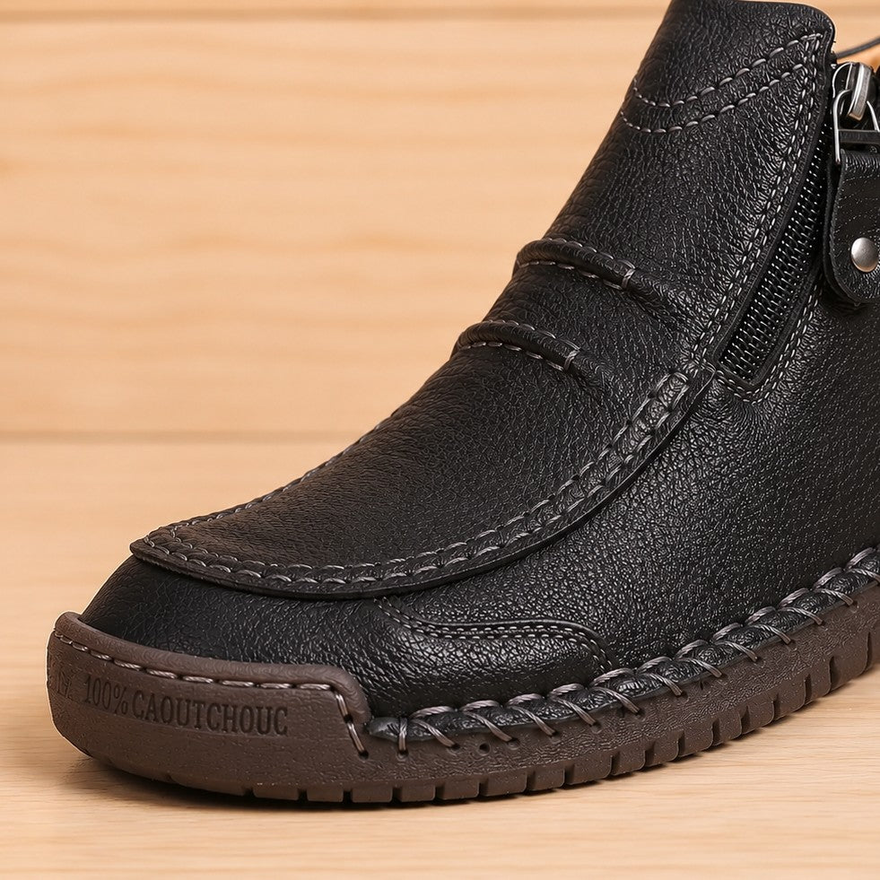 STURDY STITCHED ZIP BOOTS