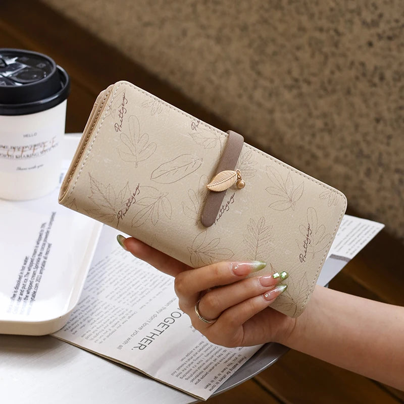 Floral Print Leather Wallet