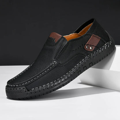 Heritage Stitch Leather Loafers