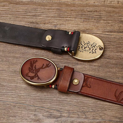 ANTIQUE FINISH COWHIDE BELT