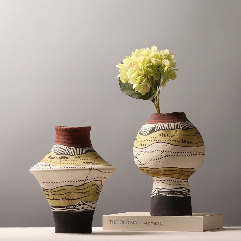 Modern Graffiti Ceramic Flower Vase