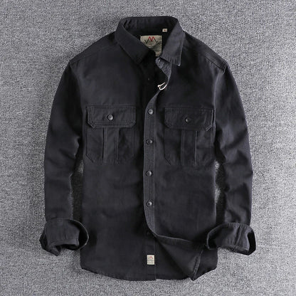 Cotton Double-Pocket Casual Shirt Jacket