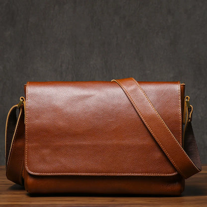 REAL LEATHER MESSENGER BAG