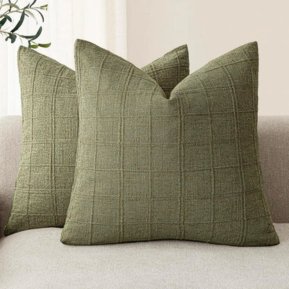 Luneth Linen Check Pillow Cover