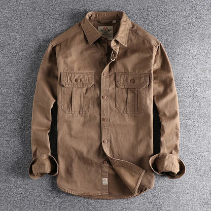 Cotton Double-Pocket Casual Shirt Jacket