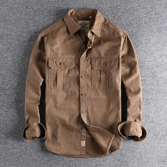 Cotton Double-Pocket Casual Shirt Jacket
