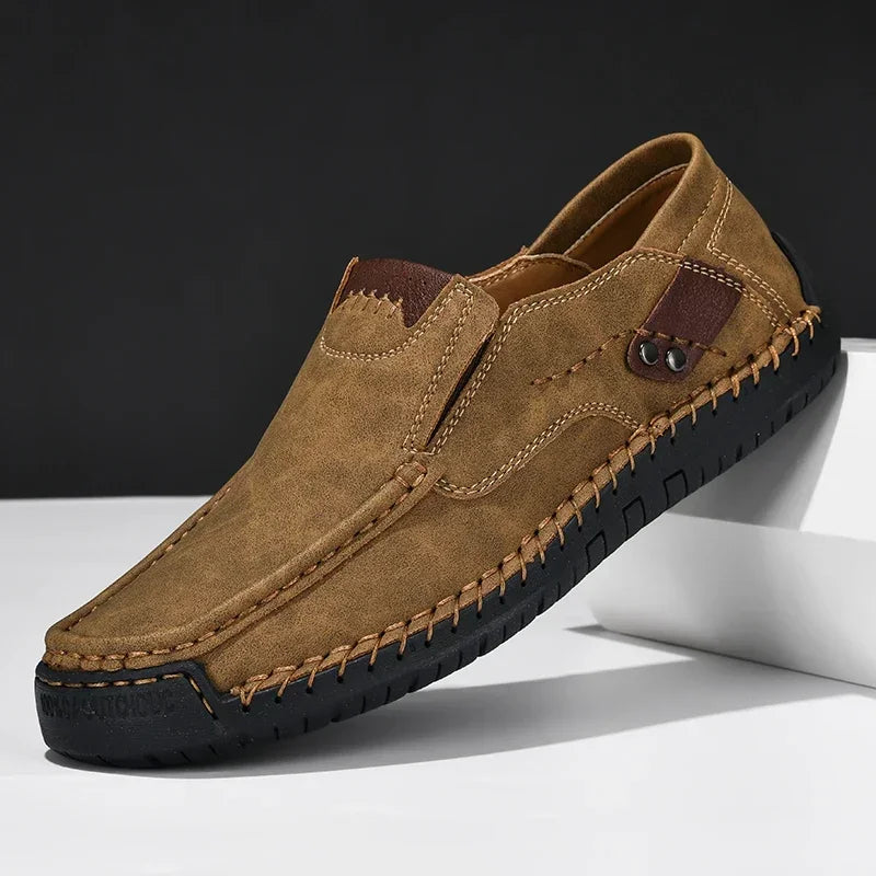 Heritage Stitch Leather Loafers