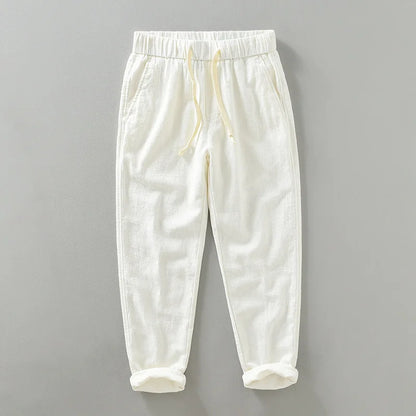 ELASTIC WAIST LINEN PANTS
